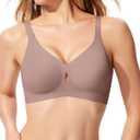 Bras for Women No Underwire Wireless Jelly Bras Full Coverage Seamless Push Up Bralettes Support Tshirt Bra (Small)