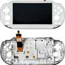 White LCD Display Touch Screen Digitizer Glass Assembly with Bezel Replacement for PSV Vita 1000 1001 PCH-1001 PCH-1101