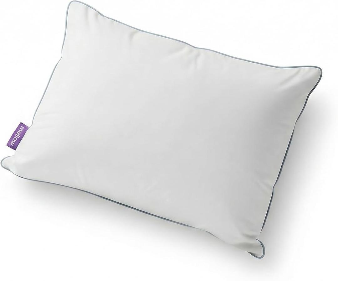 Mellow Hotel Pillow Waterproof & Stain-Resistant Down-Alternative Bed Pillow, Hypoallergenic Oeko-TEX Cover, Machine Washable, Stays Fluffy, Support for Side/Back/Stomach Sleepers (Standard)