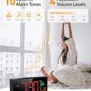 Netzu Alarm Clocks for Bedrooms, Digital Clock with Date Temperature and Weekday, Manual DST, Snooze, 2 Alarms, 4 Volumes for Living Room Home Bedside Desk (Black)