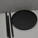 Apicizon 16" Round Side Table, Black End Table for Living Room, Bedside, Mid Century Modern Coffee Table or Circle Accent Table for Small Spaces, Metal Nightstand (Black), 16x16x19.3 inches