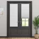 LazBlinds Cordless Cellular Shades for French Doors, No Drill French Door Blinds for Privacy, Blackout Light Blocking Honeycomb Shades for Sliding Doors Front Door Patio, 1 Pack, 25" W x 40" H, White