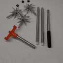 Rotary Cultivator Garden Rotary Tiller Adjustable Stainless Steel Poles Hand Tiller for Soil Mixing or Reseeding Grass Lawn Tiller Total Length 57 Inch