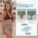 American Trends High Waisted Bikini Bottoms Ruched Tummy Control Swim Bottom Bathing Suits for Women (Beige)