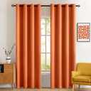 MIULEE 96" Long Room Darkening Curtains Thermal Insulated Drapes Solid Window Treatment Set Grommet Top Light Blocking Blackout Curtain for Fall Living Room/Bedroom 2 Panels Orange
