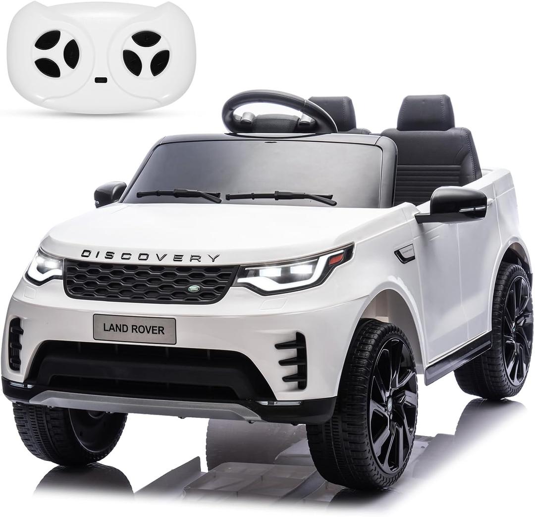 GarveeLife 12V 4.5AH Electric Car for Kids, Children Ride On Toy with Parental Remote Control, Kids' Electric Vehicle with Soft Start Design/3 Speed/Double Seats & LED Lights (White), Medium