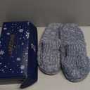 LEMZONE Mens Fuzzy Slipper Socks with Grippers, Winter Warm Sherpa Lined Indoor House Shoes Christmas Gifts for Dad Husband Boyfriend (Size 11-13, Grey Blue)