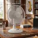 Comfort Zone 12 inch Table Fan with Adjustable Tilt, Wide Area Oscillation, Quiet Air Circulator Fan For Bedroom, 3 Speed Desktop Fan for Home Office, Push Button Controls, White