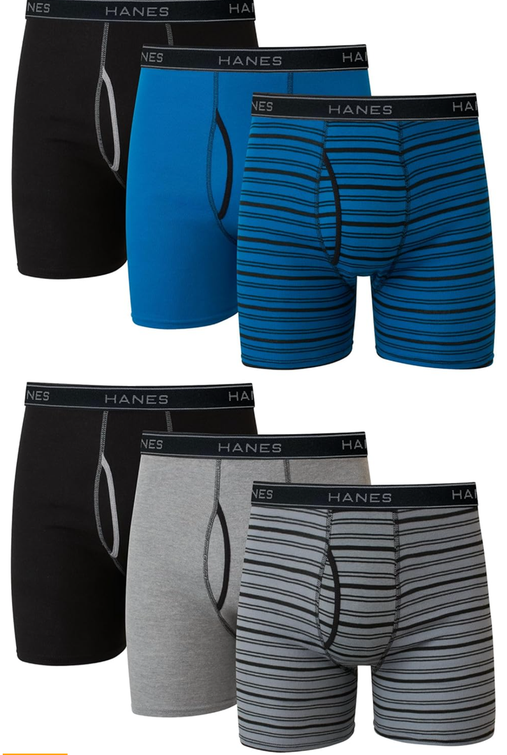 Hanes Men's Boxer Briefs, Cool Dri Moisture-Wicking Underwear, Cotton No-Ride-up for Men, Multi-Packs L