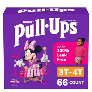Pull-Ups Girls' Potty Training Pants, Size 3T-4T Training Underwear (32-40 lbs), 66 Count