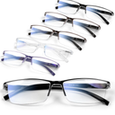 6 pack Executive Style Reading Glasses Men - Durable Readers with 99% Blue Light Blocking - Comfortable Fit with TR90 Frames