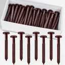 60Pcs 3 Inch Vinyl Shutter Fasteners, Window Shutter Panel Pegs Shutter Screws Lok Pins Plastic Shutter Spike Anchors for Installing Decorative Exterior Wood Aluminum Vinyl Shutter (Burgundy Red)