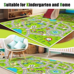 Xuzrdaa Kids Rug, 6X9.8ft Car Rug Play Mat, Road Rug