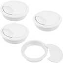 Pack of 3, Quacc 4 PCS Desk Cable Wire Grommet Table Cable Grommet Desk Cable Hole Cover Plastic Desk Grommet for Organize Office and Home Table Cable (White)