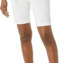 Amazon Essentials Women's Mid-Rise Slim-Fit 10" Inseam Bermuda Khaki Short, Size 10,  White