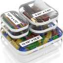 Extra Large 13.7" Durable Clear Hard Shell Zipper Case 6 Pack, 2x Large, 2x Medium, 2x Small, Clear Travel Makeup Case, Hard Plastic Travel Toiletry & Cosmetic Bag, Toy & Make Up Organizer Pouch (White)