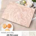 Seorsok Compatible with MacBook Air 13 Inch Case 2022 2021 2020 2019 2018 Release A1932 A2179 M1 A2337 Touch ID,Luxurious and Skin-Friendly Leather Plastic Hard Shell&Keyboard Cover,Orangepink Wave