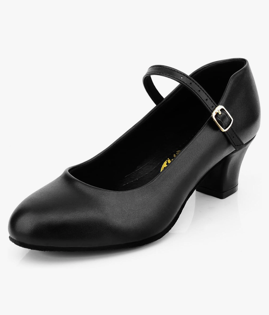 Womens Black Latin Salsa Character Shoes Ballroom Dance Heels Prom Wedding Shoes Dress Pump, W8