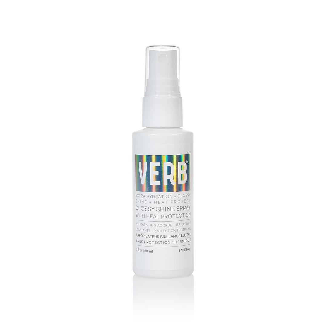 VERB Glossy Shine Spray - Moisturizing Heat Protection Hair Spray - Adds High Shine and Primes for Styling - Vegan, No Parabens or Harmful Sulfates (2 Fl Oz (Pack of 1))