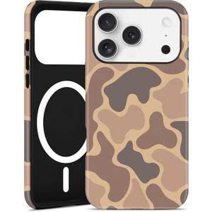 Jusy Compatible with MagSafe Camo Pattern Phone Case for iPhone 17 Pro Max, Camouflage Design iPhone Cover with Wireless ChargingMatte - Camo