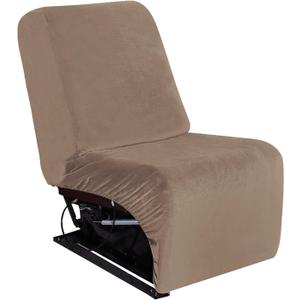 ULTICOR 7-Piece L Shape Sectional Recliner Sofa Covers, Velvet Stretch Reclining Couch Covers for Reclining L Shape Sofa, Thick, Soft, Washable (Taupe, 1 Additional seat)