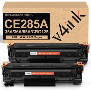 v4ink 2PK Compatible 85A Toner Cartridge Replacement for HP 85A CE285A 36A CB436A 35A CB435A Canon 125 Toner for HP Pro P1102 P1102W P1109w P1505 P1505n MFP M1212nf M1217nfw M1522n M1522nf Printer