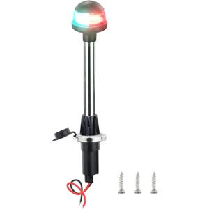 Boat Navigation Lights,Bow Lights for Boats LED,Bi-Color Light Pole Removable 2 Pin Plug-in Mount Base,DC12V 12 Inches