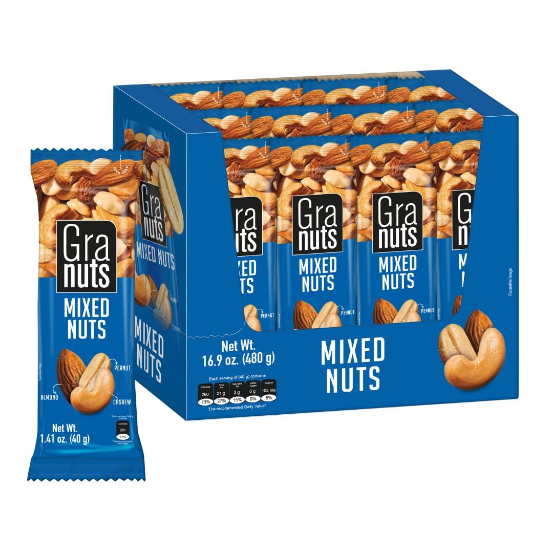 Granuts Mixed Nuts with Almonds, Peanuts & Cashews (12 Pack) (EXP 01/31/27)