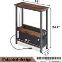 Slim Charging End Table with Storage - For Small Spaces and Bedroom