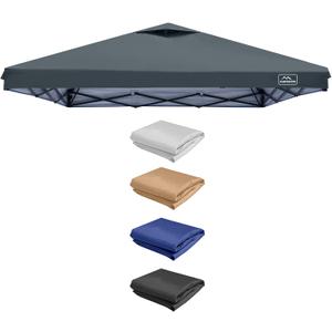 KAMPKEEPER Replacement Top Pop Up Canopy Tent Cover Roof with Air Vent and Adjustable Elastic Strap, Polyester UV Waterproof for Outdoor Garden Patio Sun Shade(Top Only) (Dark Grey, 8x8FT)