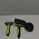 3PCS Self Cleaning Slicker Brush & Pet Grooming Rake & Bath Brush for Dogs,Cats and Horses | Double-Sided Dematting Comb & Skin Friendly Deshedding Grooming Tool | Premium Pet Supplies(Green Black)