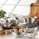 WHYSKO Stainless Steel Mixing Bowl Set, 10 Piece Stainless Steel Mixing Bowls with Lids Set for Food Prep Storage and Serving, Dishwasher Safe for Kitchen Baking Cooking, Silver