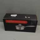 AuFranc Hybrid Nonstick 1 Quart Stainless Steel Saucepan with Glass Lid, Induction Sauce Pan with Honeycomb Carving, Non-stick Sauce Pot Compatible with All Cooktops, Dishwasher Safe, Non-Toxic