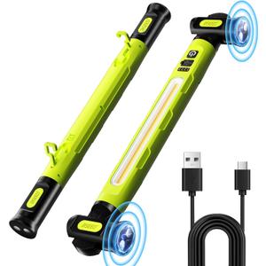 BSEED Magnetic Under Hood Work Light Bar, 3000LM LED Work Light Bar with Hooks, 5200mAh Cordless Rechargeable Mechanic Light for Car Repair, Garage, Workshop & Emergency Use, Green