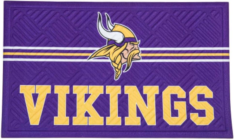 Team Sports America NFL Entrance Doormat | 28 x 16 Inches | Embossed Cross Hatch | Non - Slip Backing | Indoor and Outdoor Home Dcor (Minnesota Vikings)