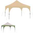 Garden Winds Custom Fit Replacement Canopy Top Cover Compatible with The Coleman Instant 12' x 12' Canopy - Upgraded Performance RIPLOCK 350 Fabric (Beige)
