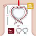 Klikel Christmas Photo Ornament - Silver Heart Photo Frame - 2 Pc Picture Ornament for Tree - Red and Green Frame with Gift Box