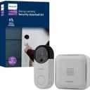 Philips Wireless Security Doorbell Chime Kit, Decoy Doorbell Camera, Motion-Activated Light, Decoy Doorbell Home Security Cameras, Wireless Doorbell Chime, 150 Ft Range, White, DES6572WB/37