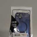 ankofave Magnetic Case for iPhone 15 Phone Case for Women, Matte Luxury Soft Metallic Luster Design with Camera Lens Protector, Compatible with Magsafe Case for iPhone 15 6.1"-Dark Blue