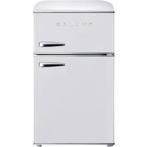 Galanz GLR31TWEER Retro Compact Refrigerator with Freezer Mini Fridge with Dual Doors, Adjustable Mechanical Thermostat, 3.1 Cu Ft, White