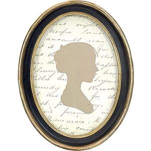 AELS 5x7 Inch Vintage Picture Frame, Elegant Antique Photo Frames with Glass Front, Photo Display, Tabletop Wall Hanging, Gift Ideas, Black Oval with Gold Trim