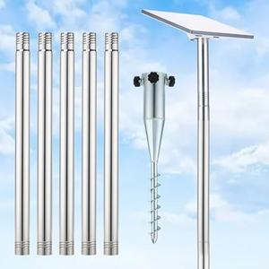Starlink Mini Pole Mount Kit, Starlink Pole Mounting, 9ft Starlink Ground Features a Durable 1.5'' Diameter Pole with No Dig Ground Anchor, Suitable for Starlink V4 (Mini Mount)