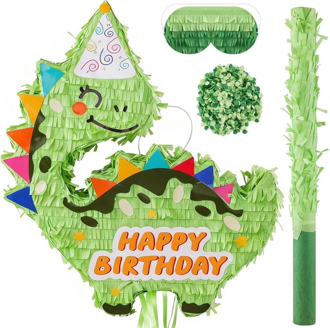 VinTS Large Dinosaur Piata,20 IN Kids Dino Piata Birthday decorations for Boys Birthday Party, Dinosaur Themed Party Game Activity Decor(20.5x16.1x3.1 in)
