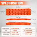 YATOINTO Off-Road Traction Boards, Recovery Boards for 4WD Mud,Sand,Snow,Rock Tracks.4X4 Pair Recovery Tracks Tire Traction Mats with 2 Straps&Storage Bag for RV Truck Jeep SUV,Orange