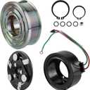 AC Compressor Clutch Kit Compatible with Honda Civic 2006 2007 2008 2009 2010 2011 1.8L L4 Ac Clutch with Pulley Electromagnetic Coil Front Plate CO4918AC 98555 97555 38810RNAA01 38810RNAA0