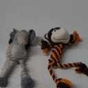 Rope Dog Toys to Keep Them Busy - Tug of War Dog Toys for Boredom Plush Interactive Squeaky Puppy Toys for Small Medium Large Dogs (Brown & Grey)