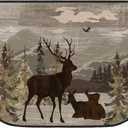 Demissle Fireplace Hearth Rug, Watercolor Deer, 24 x 59 Inch