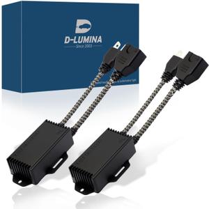 D-Lumina H7 LED Canbus Decoder Anti Flicker Harness, Resistor Decoders Error Free, Adapter Warning Canceller Capacitors, Pack of 2