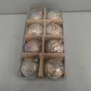 3.15" Vintage Christmas Ball Ornaments, Gold & White Distressed Christmas Tree Decorations Set, Shatterproof Rustic Ornaments for Xmas Farmhouse Home Holiday Dcor