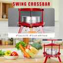 Stainless Steels Fruit Wine Press and Juice Maker, Ideal for Wine, Cider, Apple, Tincture, Vegetables, Honey, Olive Oil Features T-Handle, Stable Triangular Structure, 1.32 Gal/5L Capacity